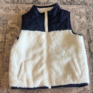 Navy and White Fleece Vest